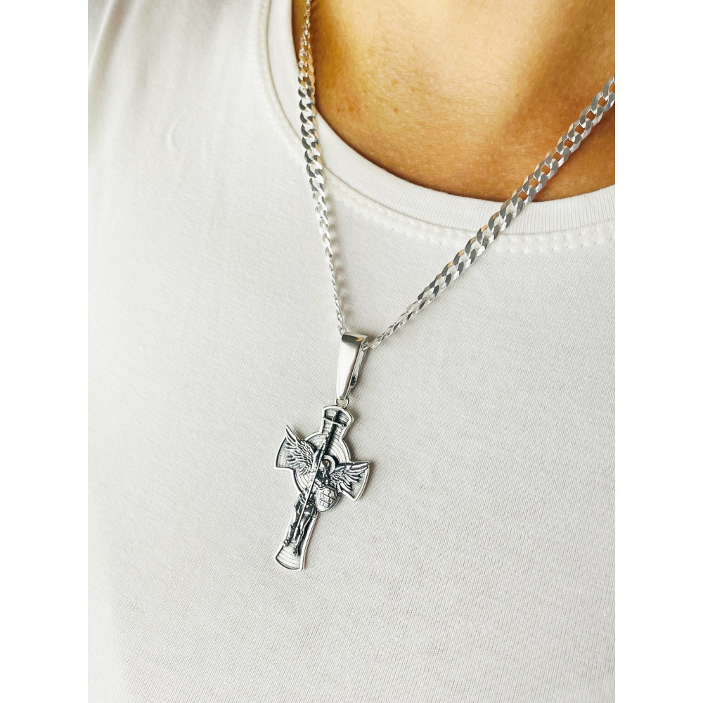 Erzengel Silber Anhänger Kreuz  Erstkommunion Taufe