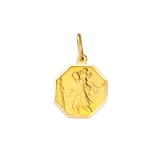 Anhänger Heiliger Christophorus Kettenanhänger Gelbgold Goldanhänger Erstkommunion Taufe 585er 14KT