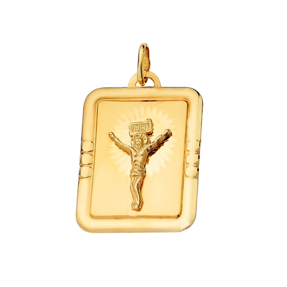 Złoty Medalik Zawieszka Pan Jezus ukrzyżowany