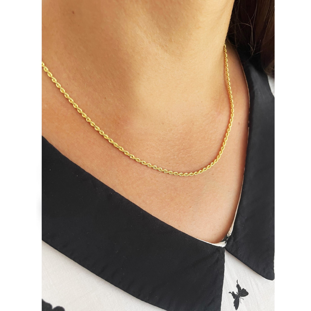 Goldkette Halskette Kordelkette Kord Kette Collier Rope Gelbgold 585er 14KT
