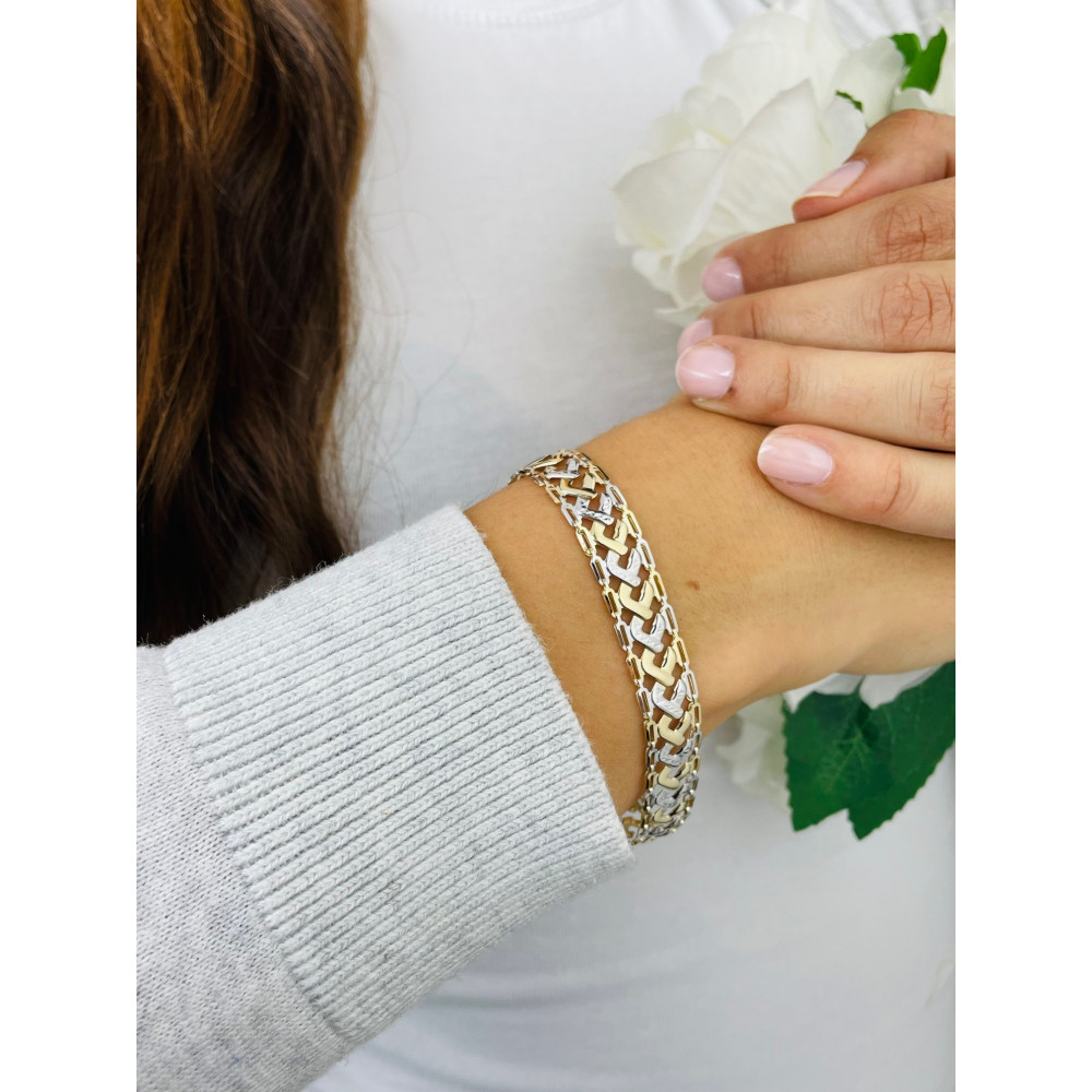 Goldarmband Armband Armkette Nonnakette Doppelpanzerkette Gelbgold 585er 14KT Breite 10,50mm Karabiner Verschluss