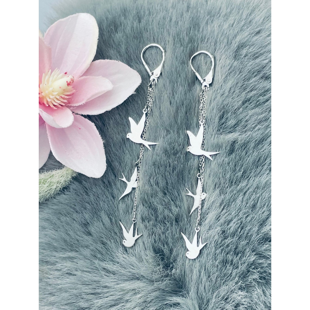 925 Silber Ohrringe Schwalbe