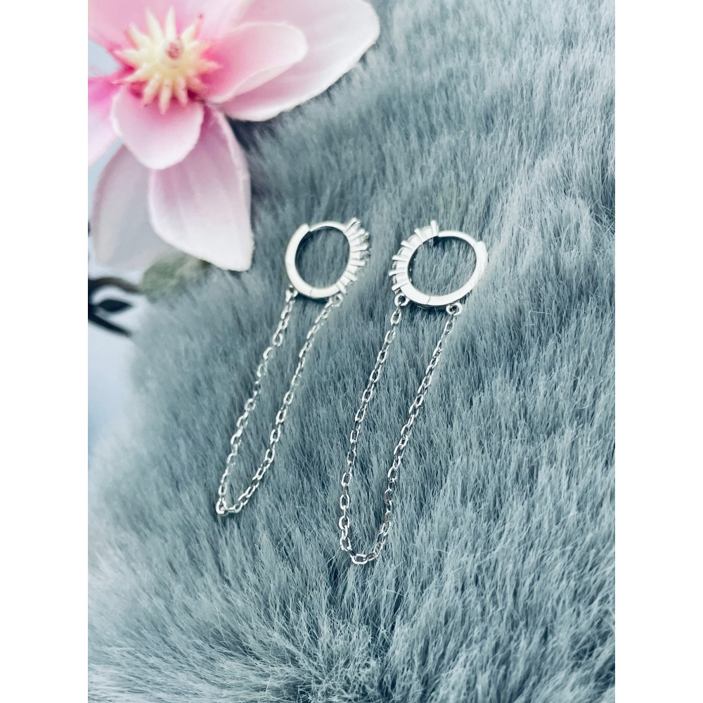 copy of Złote kolczyki przecinki z cyrkoniami