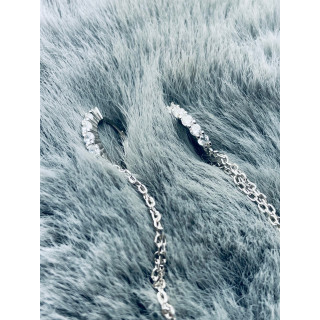 925 Silber mit Zirkonia Ohrringe Kreis und Kette