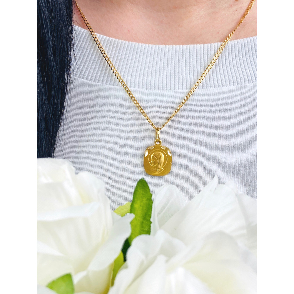 Złoty Medalik Zawieszka Matka Boska Madonna