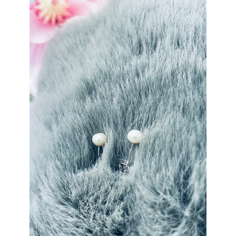 Srebrne kolczyki kulki kuleczki perły