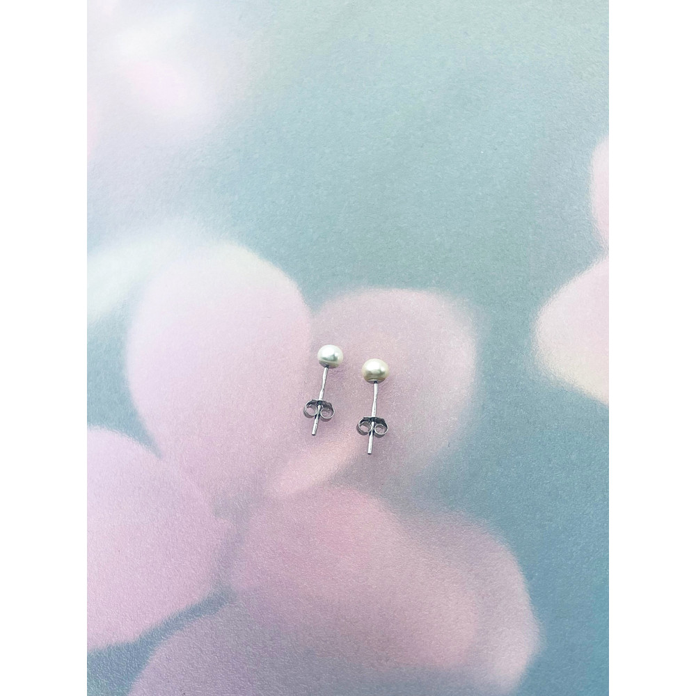 Srebrne kolczyki kulki kuleczki perły