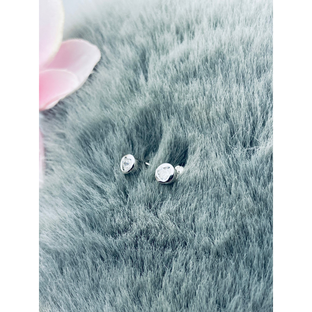 925 Silber Ohrringe mit Zirkonia Herz