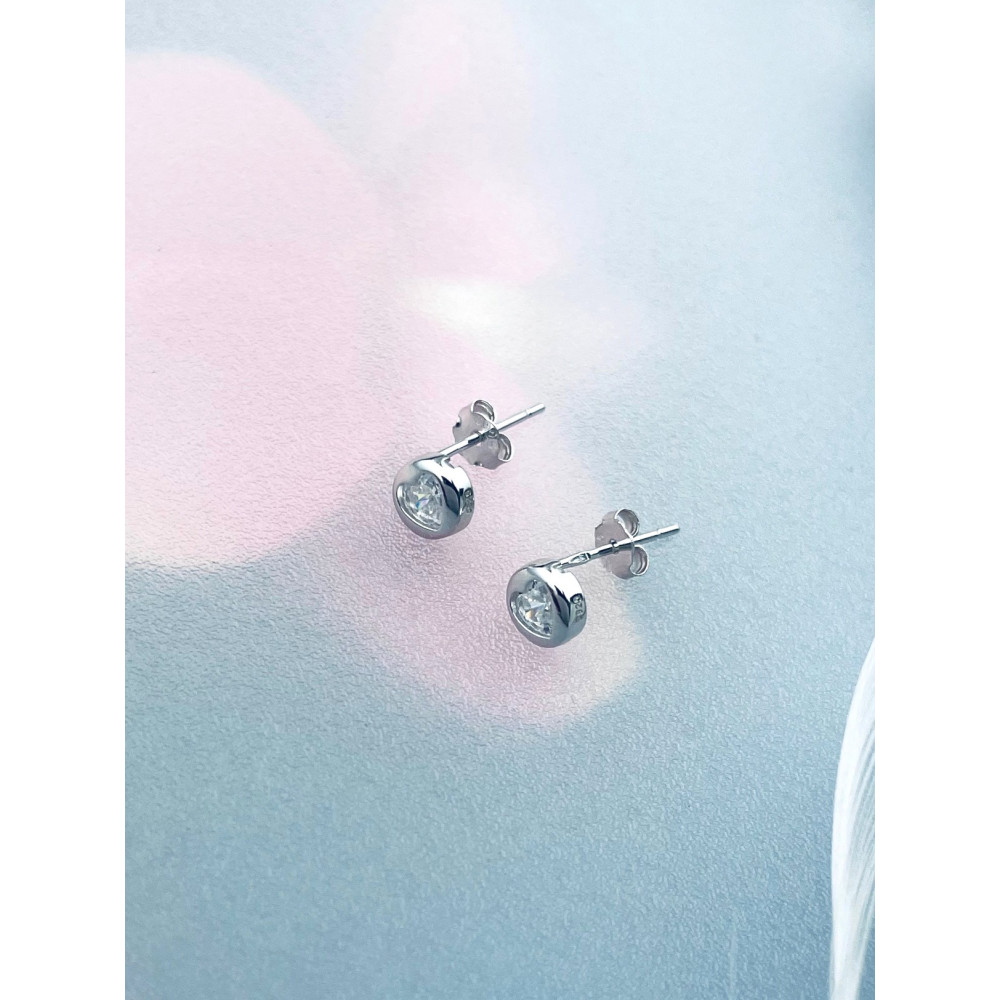 925 Silber Ohrringe mit Zirkonia Herz