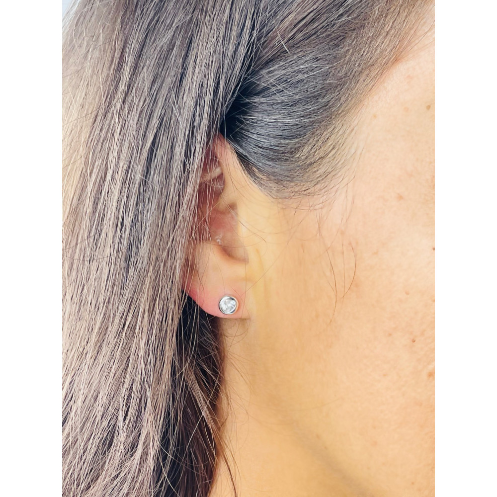 925 Silber Ohrringe mit Zirkonia Herz