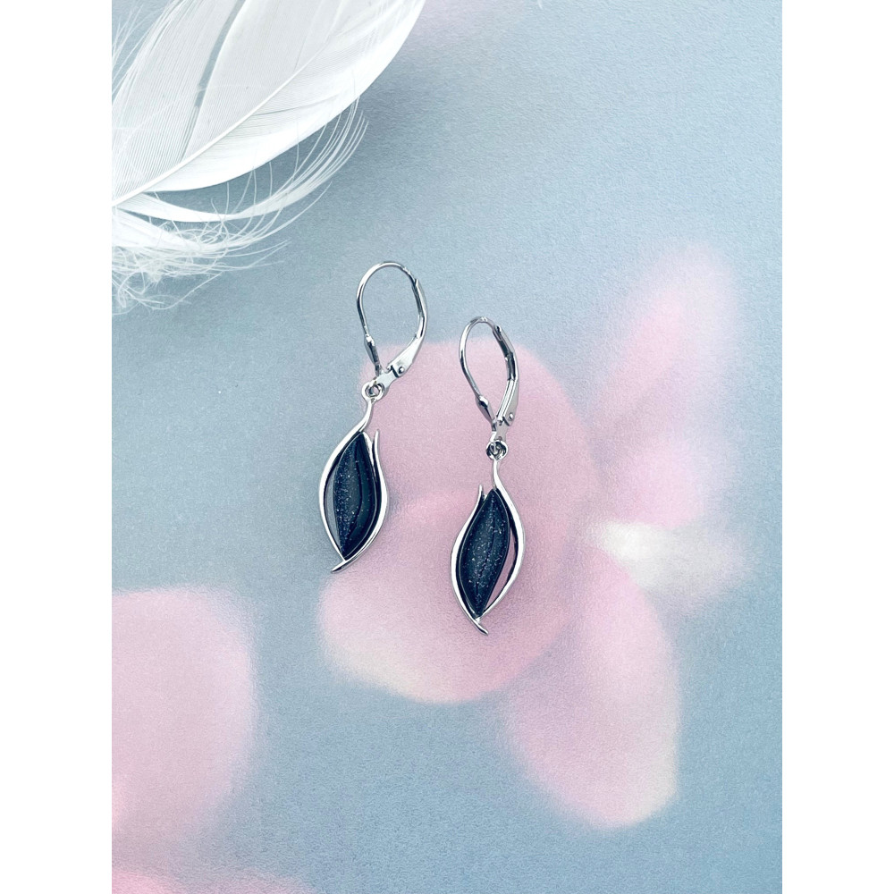 Srebrne kolczyki wiszące Noc Kairu ognik