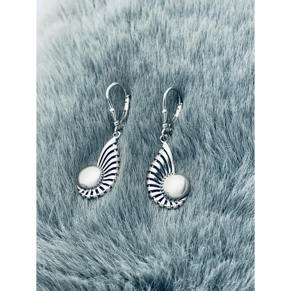 Kugel und Flügel 925 Silber Ohrringe Damen