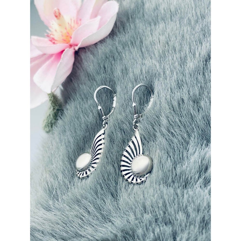 Kugel und Flügel 925 Silber Ohrringe Damen