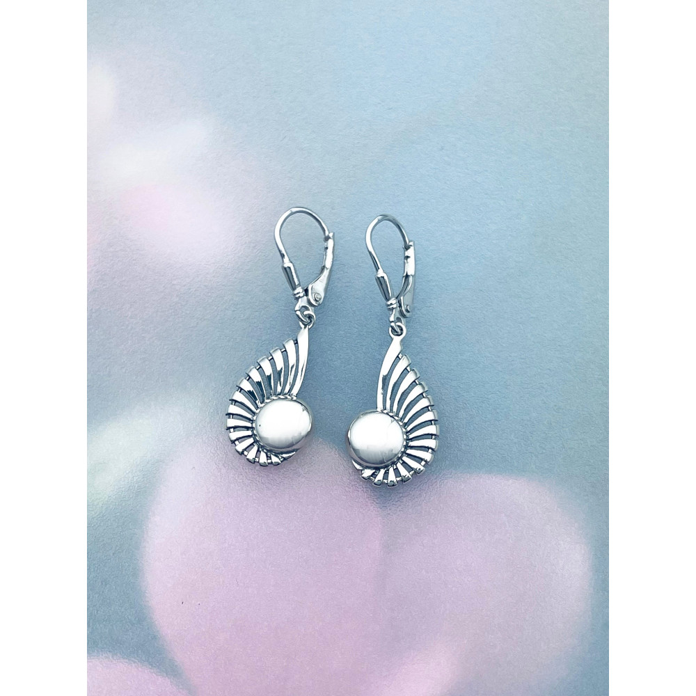 Kugel und Flügel 925 Silber Ohrringe Damen