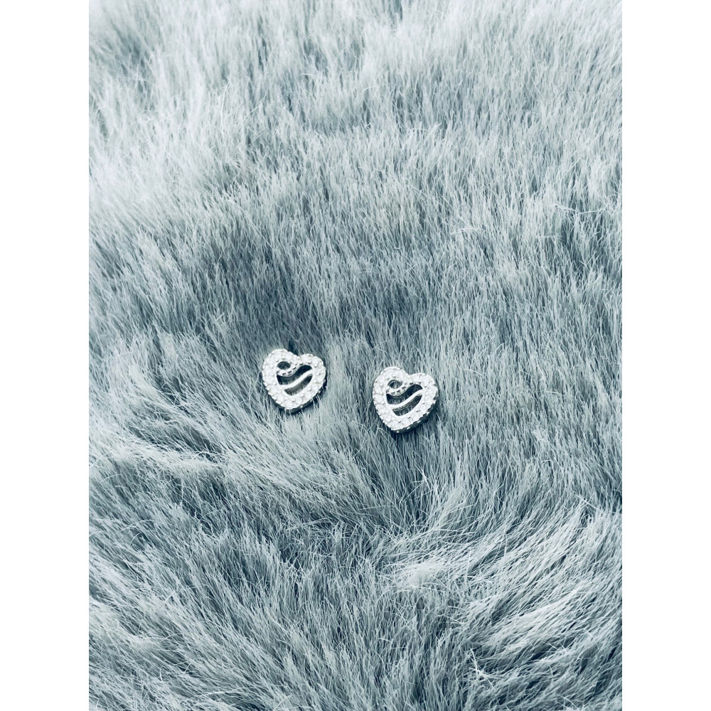 925 Silber Ohrringe mit Zirkonia Herz