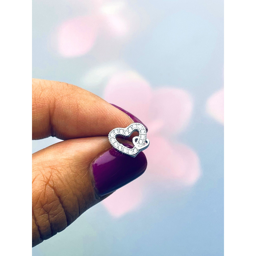 925 Silber Ohrringe mit Zirkonia Herz