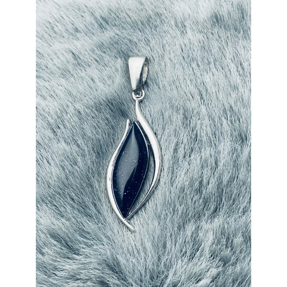 925 Silber Anhänger mit schwarzer Stein