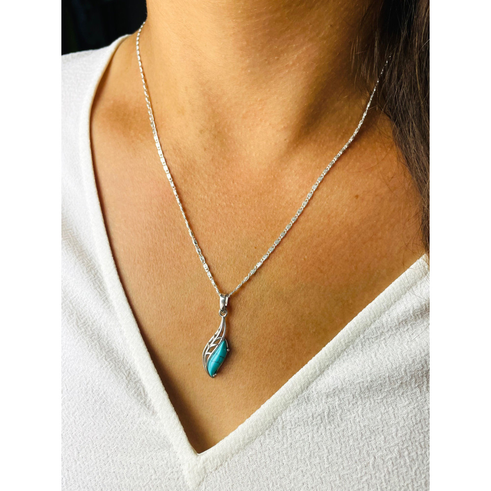 925 Silber Anhänger mit Türkis