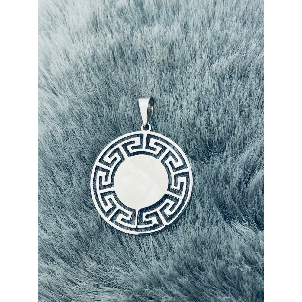 griechischer Kreis 925 Silber Damen Medaillon Anhänger