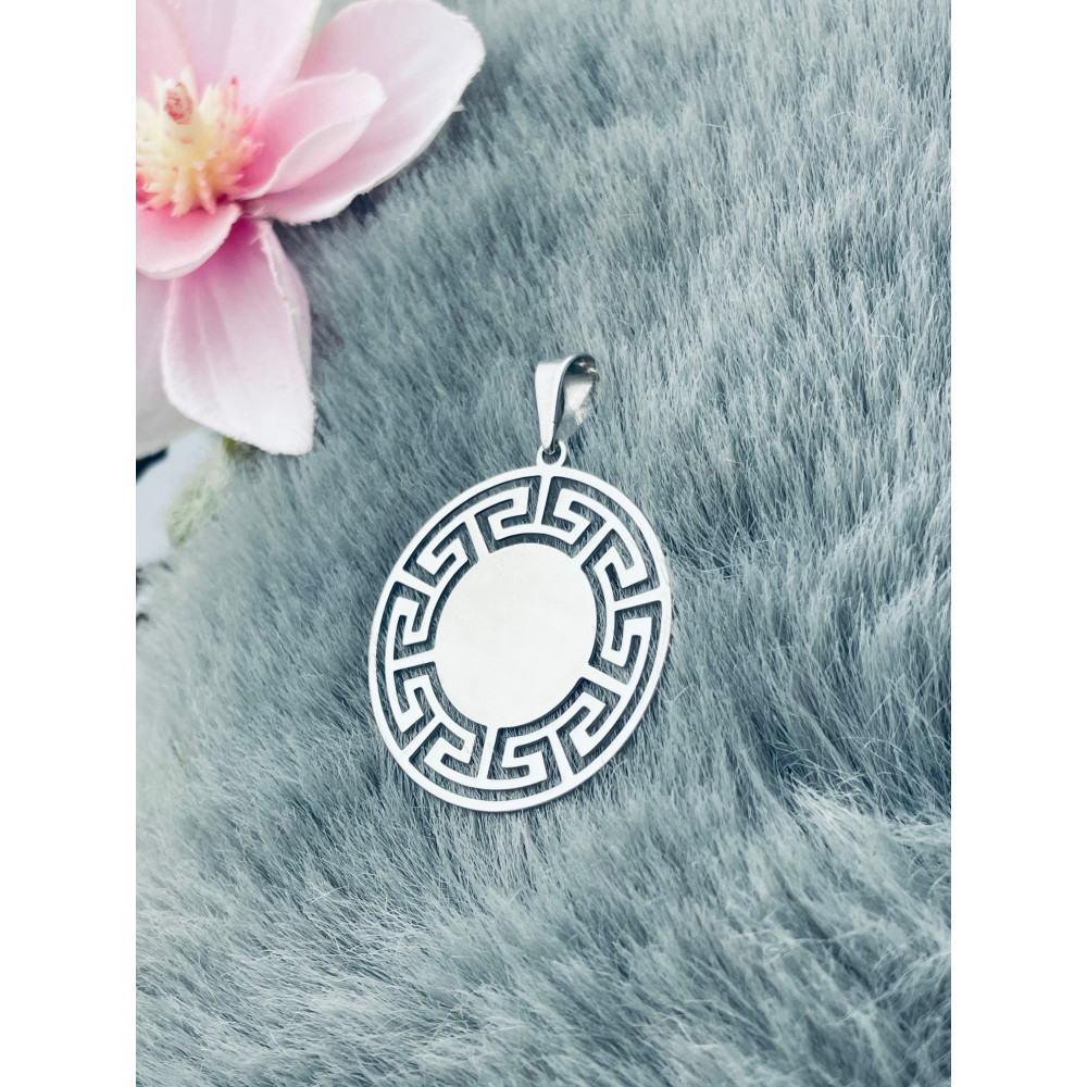 griechischer Kreis 925 Silber Damen Medaillon Anhänger