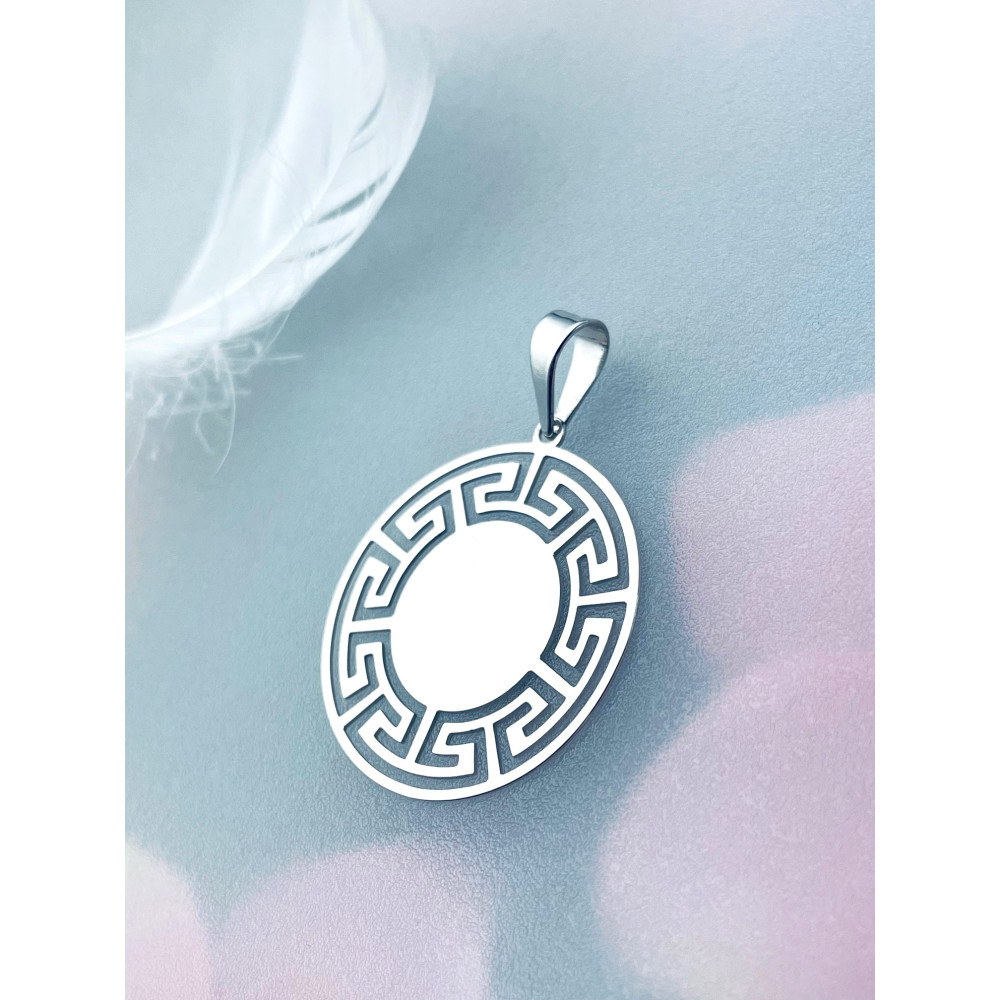 griechischer Kreis 925 Silber Damen Medaillon Anhänger