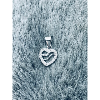 925 Silber Damen Medaillon Anhänger Herz mit Zirkonia