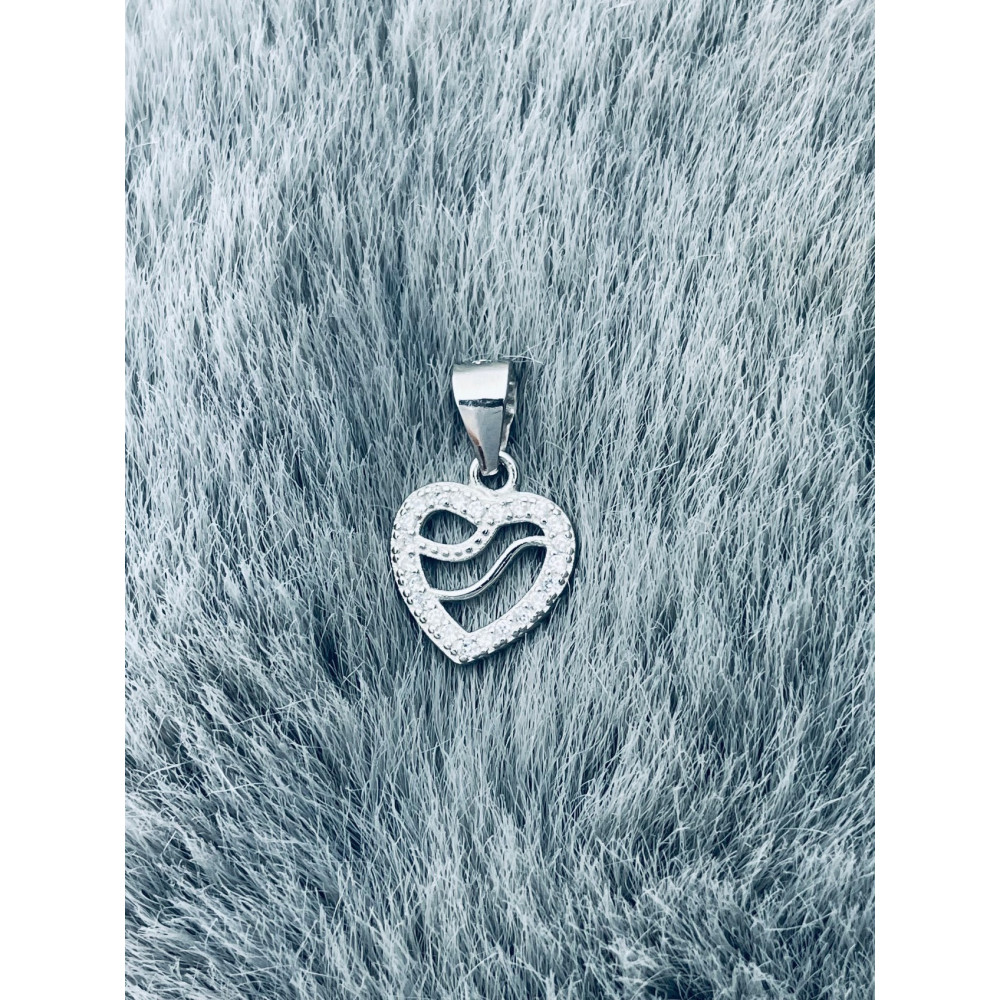 925 Silber Damen Medaillon Anhänger Herz mit Zirkonia