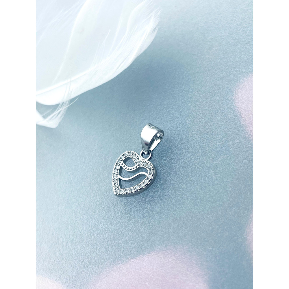 925 Silber Damen Medaillon Anhänger Herz mit Zirkonia