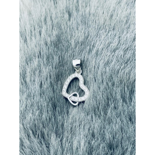 925 Silber Damen Medaillon Anhänger Herz mit Zirkonia