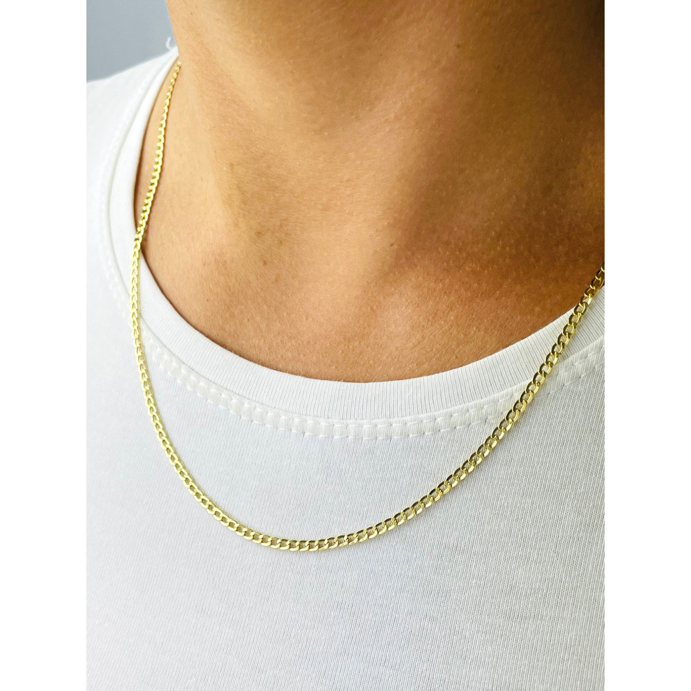 Goldkette Halskette Kette Panzerkette Collier Cuban Gelbgold Gold 585er 14KT