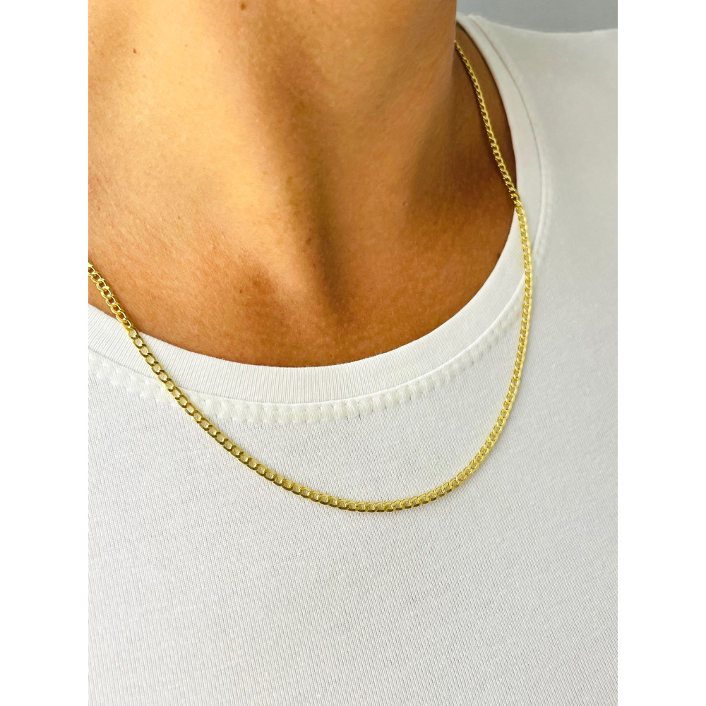 Goldkette Halskette Kette Panzerkette Collier Cuban Gelbgold Gold 585er 14KT