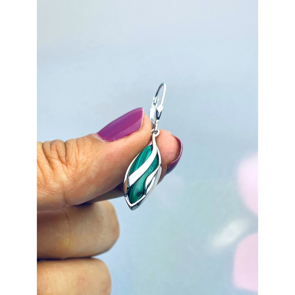 925 Silber Ohrringe mit Obsidian