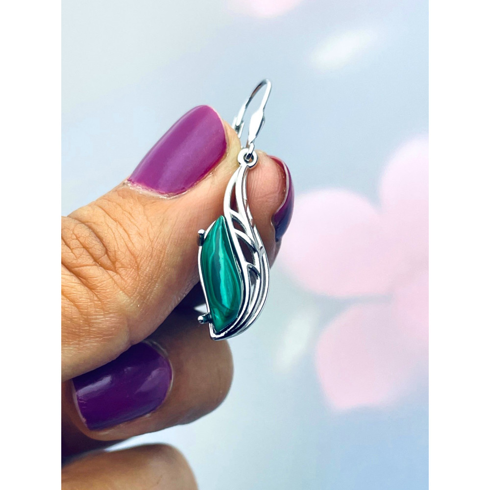 925 Silber Ohrringe mit Obsidian