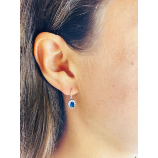 Oval 925 Silber Ohrringe mit Zirkonia