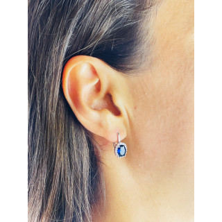 Oval 925 Silber Ohrringe mit Zirkonia