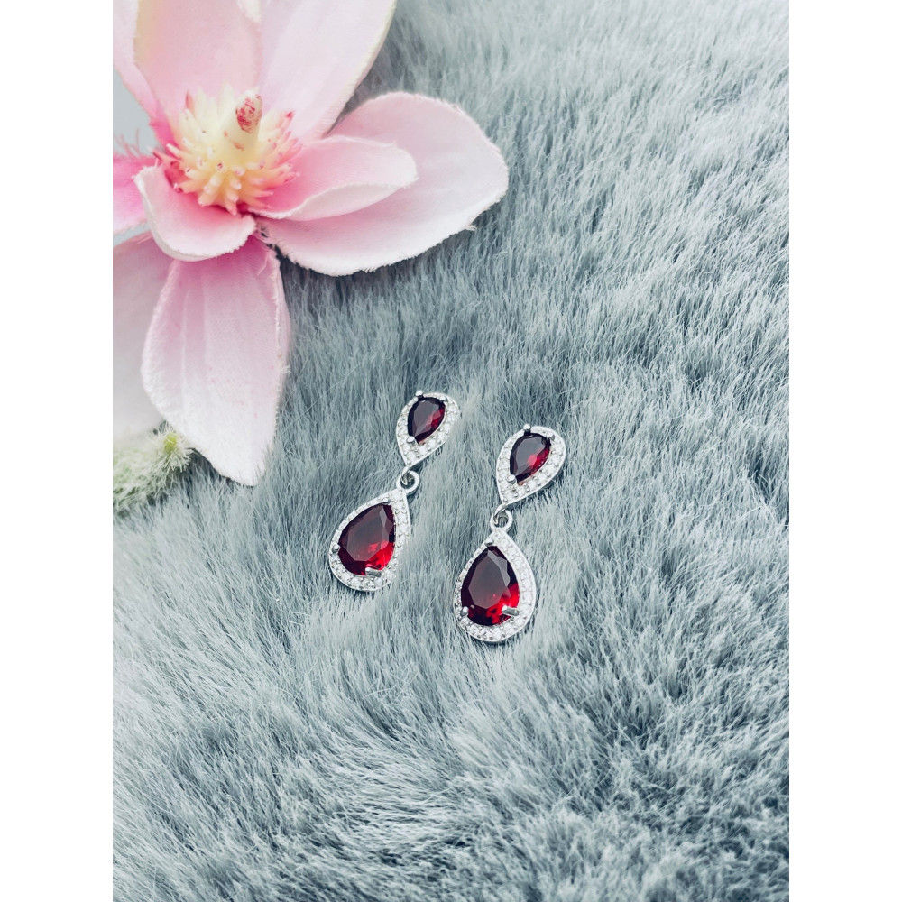 Träne 925 Silber Ohrringe mit Zirkonia