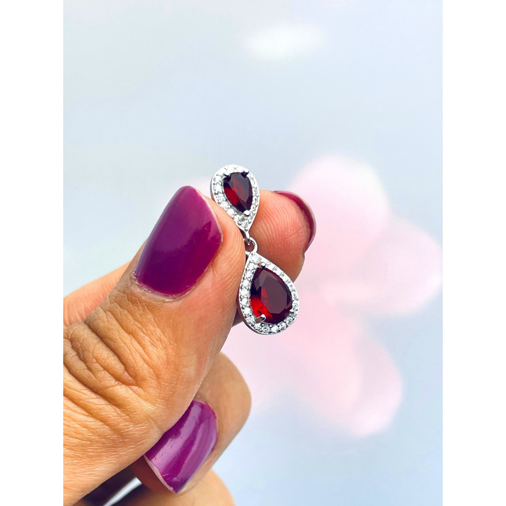 Träne 925 Silber Ohrringe mit Zirkonia