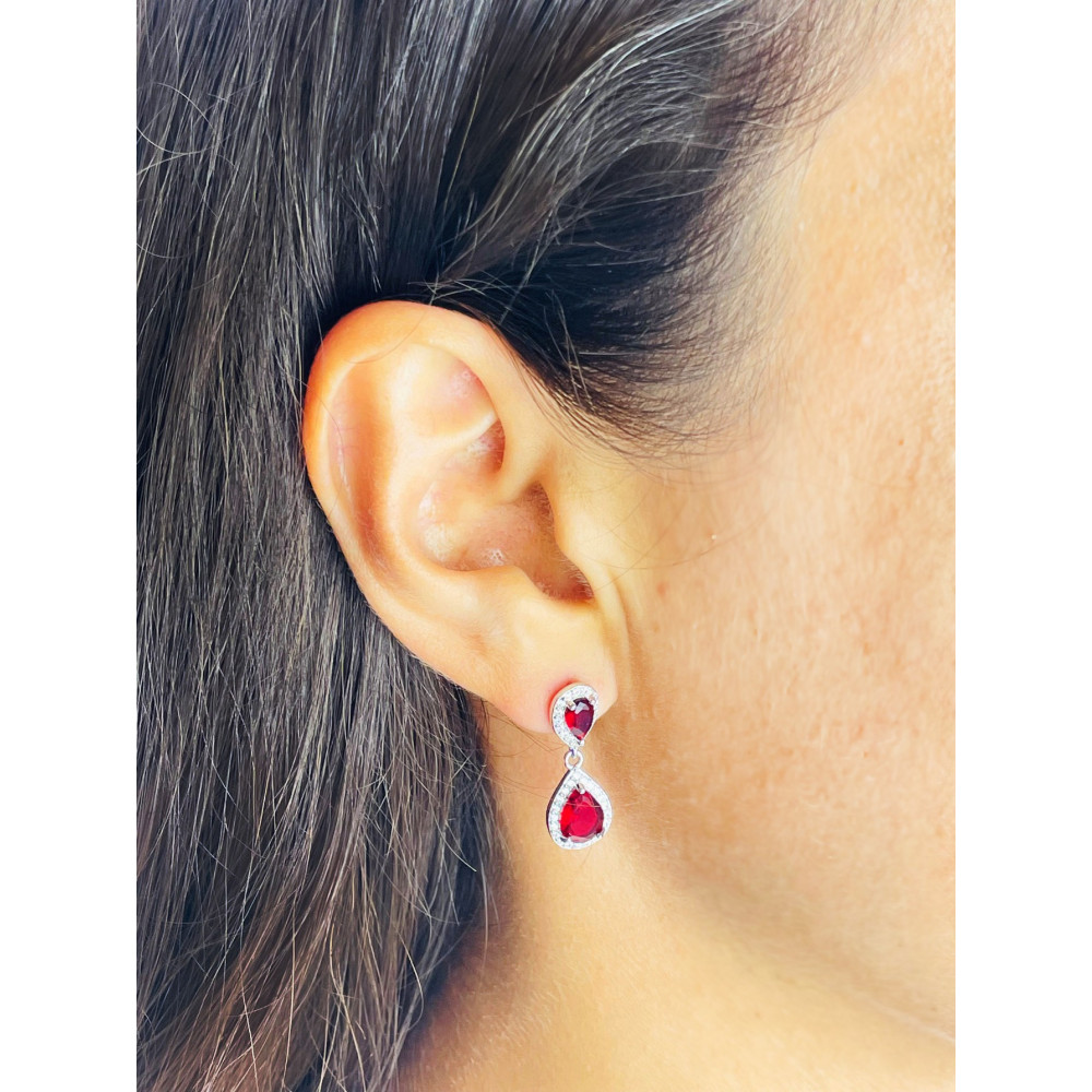 Träne 925 Silber Ohrringe mit Zirkonia