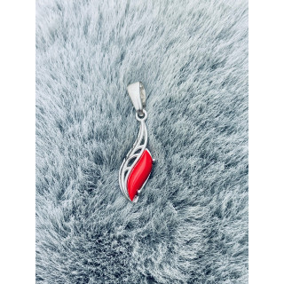 925 Silber Anhänger mit Koralstein