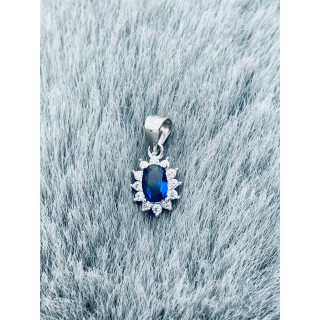 Oval 925 Silber Damen Medaillon Anhänger mit Zirkonia