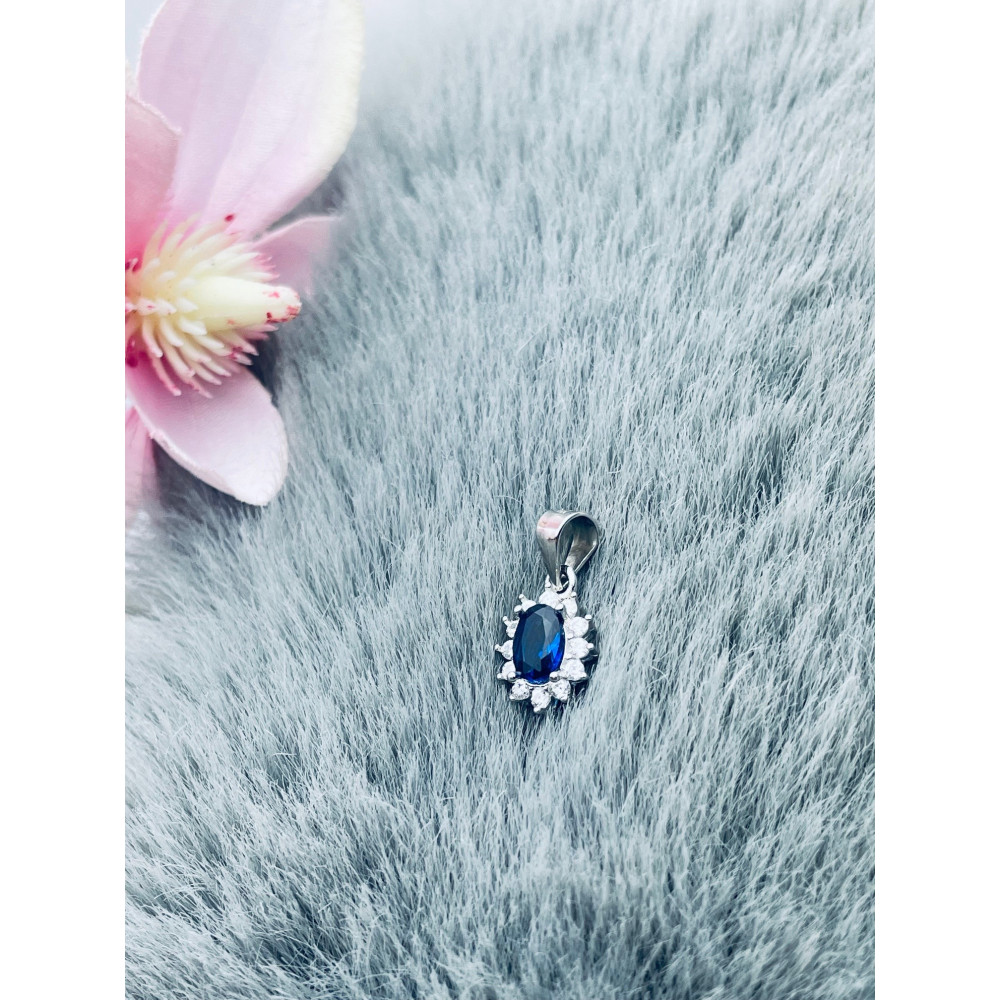 Oval 925 Silber Damen Medaillon Anhänger mit Zirkonia