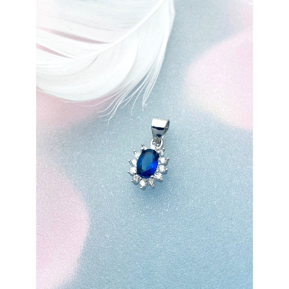 Oval 925 Silber Damen Medaillon Anhänger mit Zirkonia