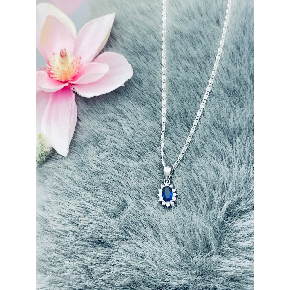 Oval 925 Silber Damen Medaillon Anhänger mit Zirkonia