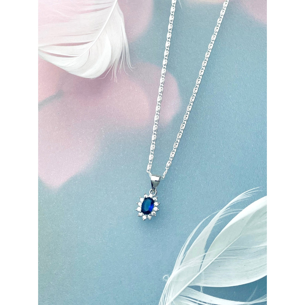 Oval 925 Silber Damen Medaillon Anhänger mit Zirkonia