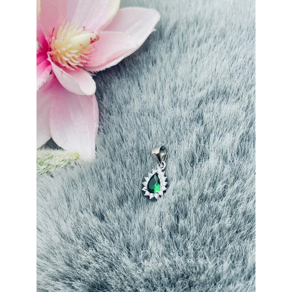 Träne 925 Silber Damen Medaillon Anhänger mit Zirkonia