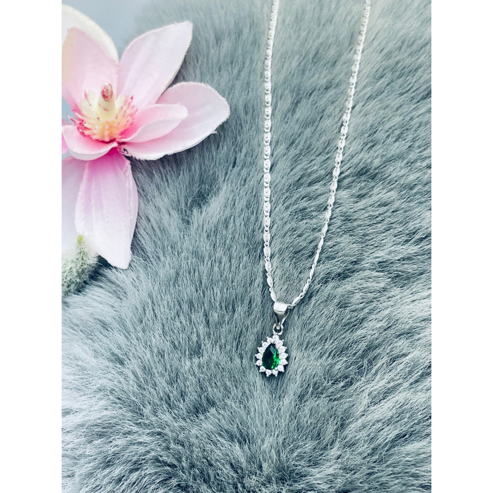 Träne 925 Silber Damen Medaillon Anhänger mit Zirkonia