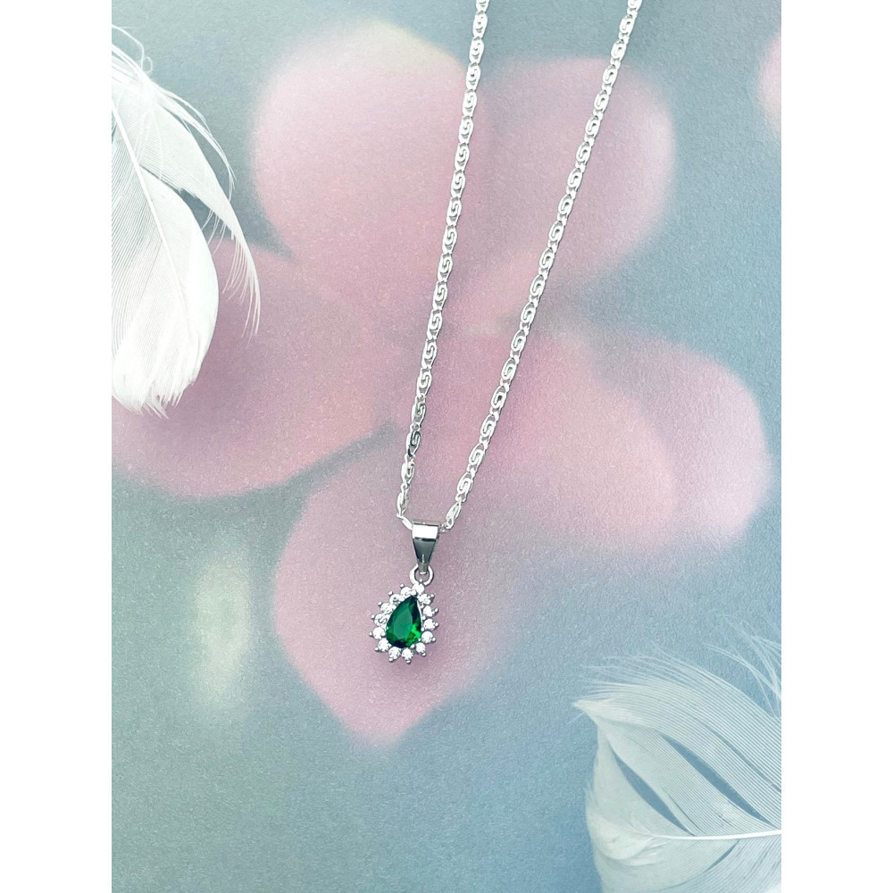 Träne 925 Silber Damen Medaillon Anhänger mit Zirkonia