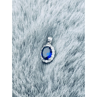 Oval 925 Silber Damen Medaillon Anhänger mit Zirkonia