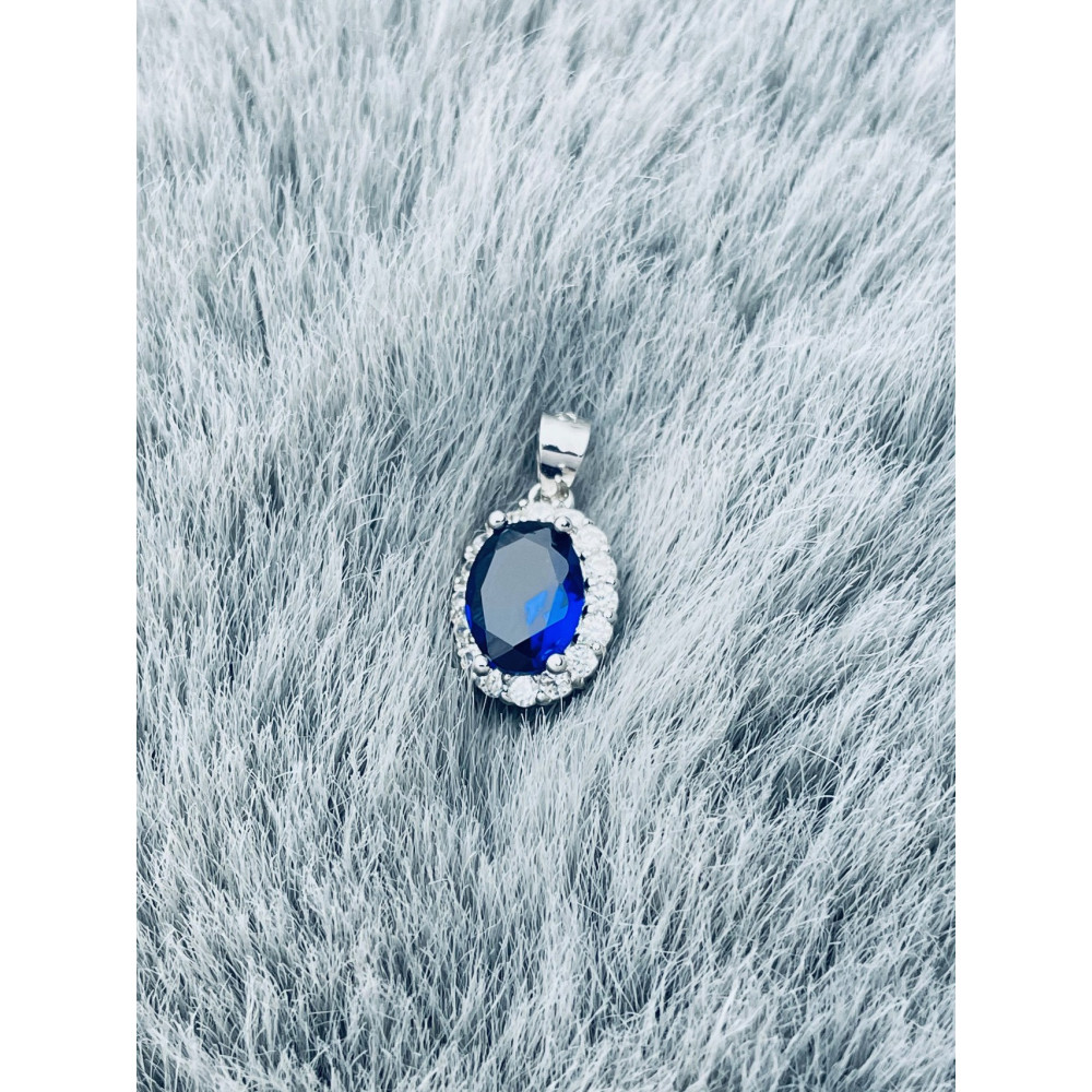 Oval 925 Silber Damen Medaillon Anhänger mit Zirkonia