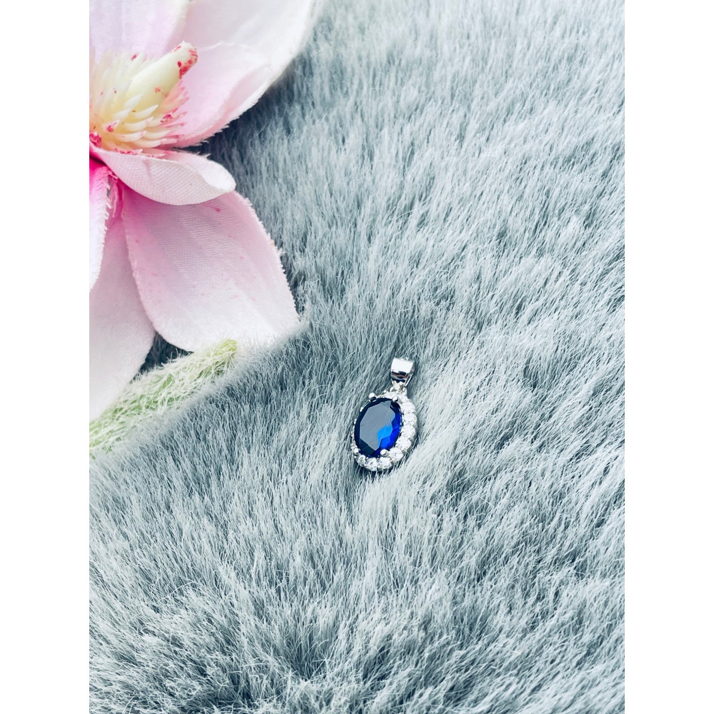 Oval 925 Silber Damen Medaillon Anhänger mit Zirkonia